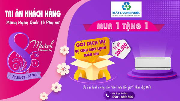 Tặng gói dịch vụ vệ sinh máy lạnh miễn phí trị giá 200k